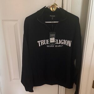 True Religion Black Cowl Neck Sweater